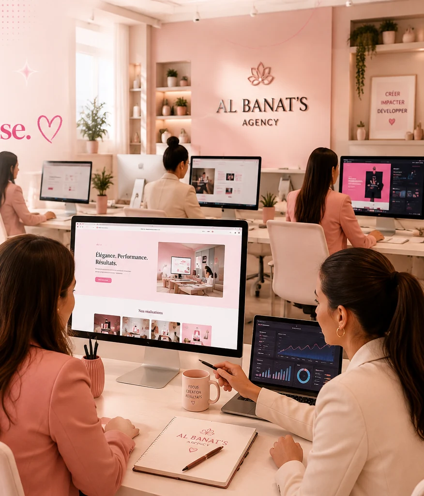 Espace de travail d'Al Banat's Agency dédié à la création de sites internet